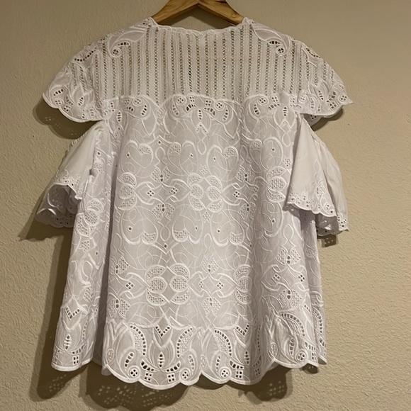 JONATHAN SIMKHAI V-Neck Scallop Cutout Embroidery Top - Picture 9 of 16